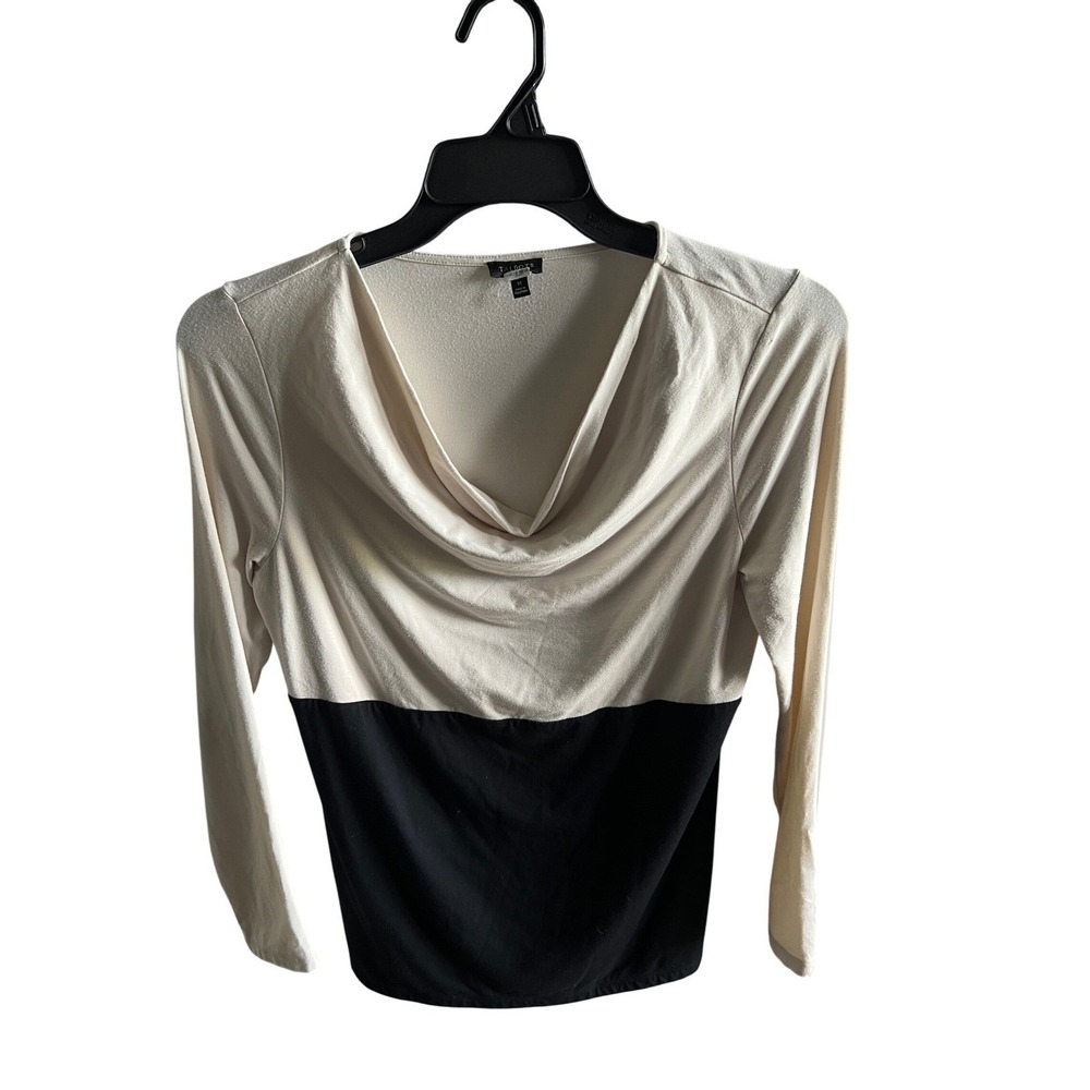 Talbots Women's Medium Color Block Cowl Neck Long Sleeve Top